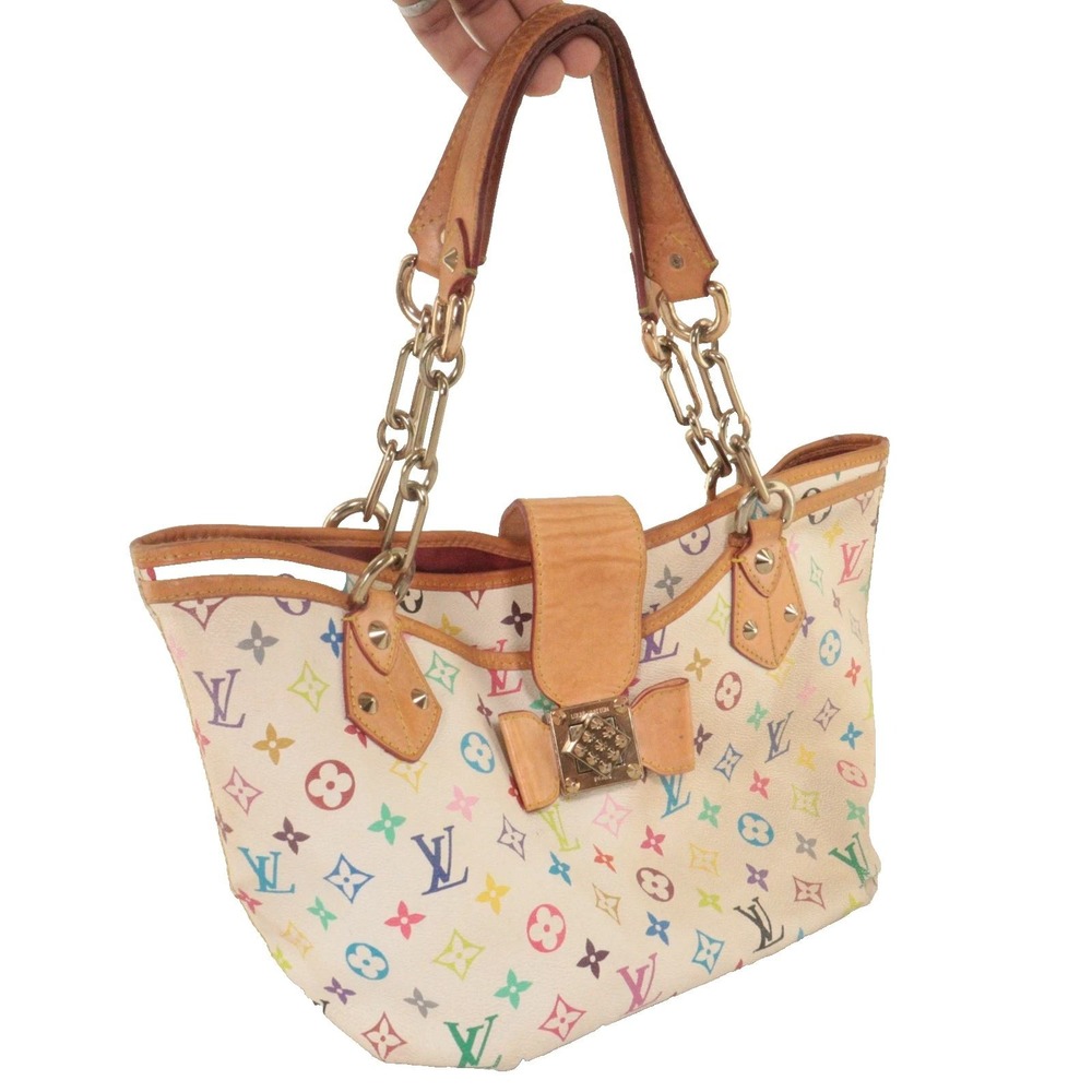 Louis Vuitton Multicolor Monogram Canvas Shoulder Bag - White/Tan